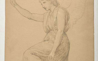 WILLIAM-ADOLPHE BOUGUEREAU (LA ROCHELLE 1825-1905), Femme ailée agenouillée