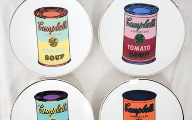 Warhol, Andy - 4 assiettes en porcelaine Collection Campbell