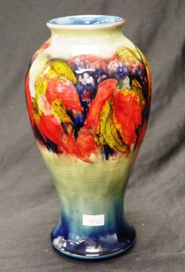 William Moorcroft leaf & berry flambe vase impressed factory...