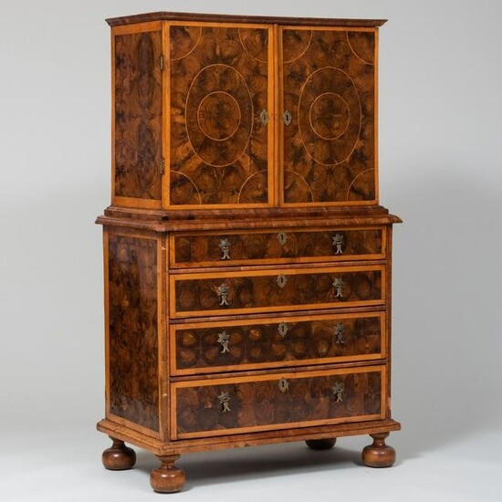 William and Mary Oyster Veneered Cabinet