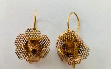 orecchini a rosa- 18 kt. Yellow gold - Earrings