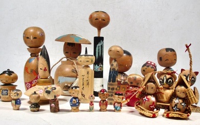 unknown - Doll 20 mixed Vintage Kokeshi dolls - 1960-1970 - Japan
