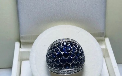 zancan - 18 kt. White gold - Ring Sapphire - Diamond