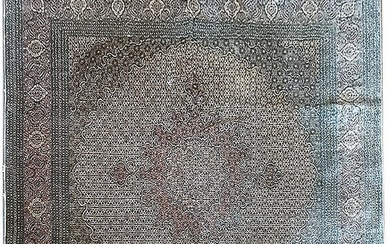 10' x 10' SQUARE Hand-Knotted Wool Silk Persian Mahi Tabriz Rug #F-5935