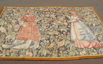 Tapisserie en laine à décor de deux figures fémini…
