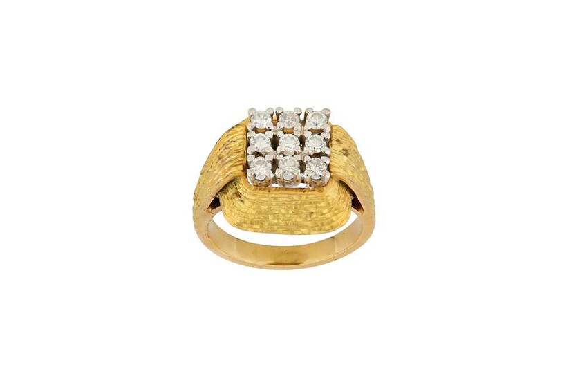 A diamond-set dress ring, circa 1970 Set with a...
