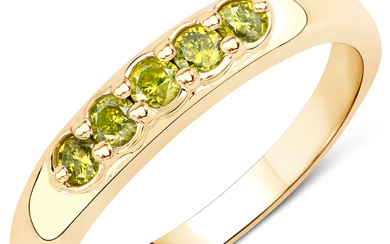 14KT Yellow Gold 0.26ctw Yellow Diamond Ring