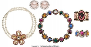 16274: Miu Miu Set of Five: Jeweled Earrings, Necklaces