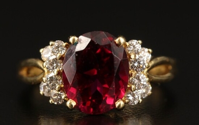 18K Rhodolite Garnet and Diamond Ring