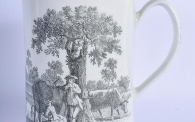 18th c. Worcester mug printed by Robert Hancock with