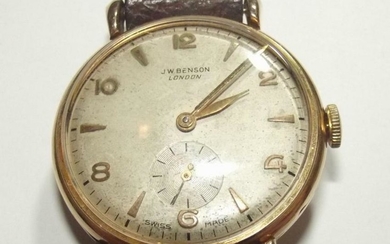 1955 Yellow Gold Gentlemans 15 Jewel Wrist Watch