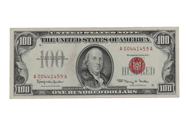 1966 $100 One-Hundred Dollars U.S. Legal Tender Note - Red Seal