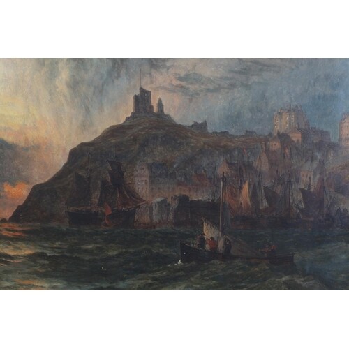 19TH CENTURY SCHOOL, coastline at dawn, clifftop castle ruin...