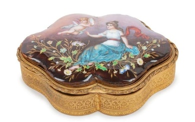 19th C. French Enamel Lidded Trinket Box