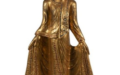 19th Century Burmese Mandalay Charity Buddha Statue