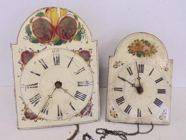 2 Wag on wall clocks, Floral Patterns, 12" and 10"