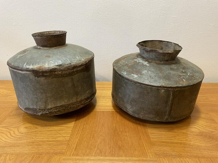 2 Zinc Milking Pots