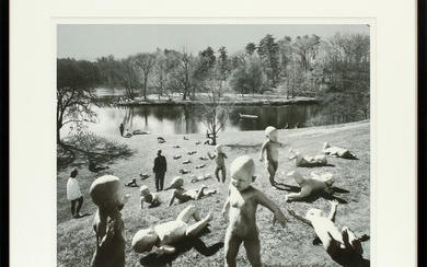 SANDY SKOGLUND B. 1951 PHOTOLITHOGRAPH 1995 IMAGE 20 25 BABIES AT PARADISE POND