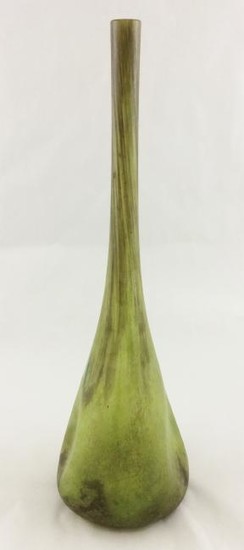 Daum Nancy Signed Art Glass Stick Vase