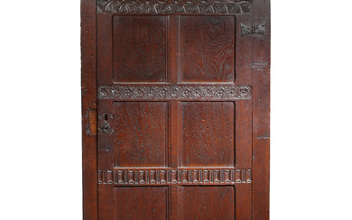 3284974. A CHARLES II OAK LIVERY/FOOD CUPBOARD, WITH PIERCED PANELLED DOOR, CIRCA 1660.