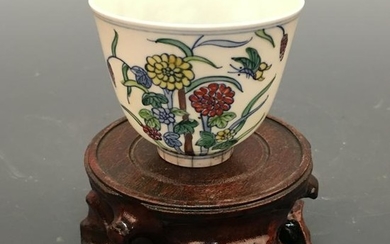 Chinese Doucai 'Flower' Cup, Chenghua Mark