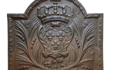 Modern cast iron fireback presenting the Arms of F…