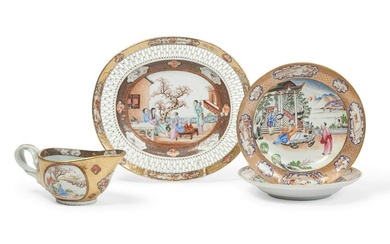 4 Chinese Export Rockefeller porcelain tablewares