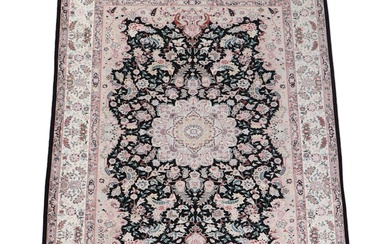 5'11 x 9'2 Hand-Knotted Persian Tabriz Wool and Silk Blend Area Rug