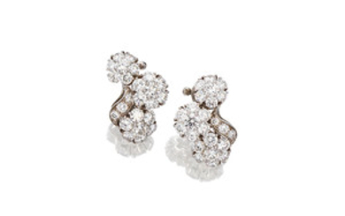 A Pair of Diamond Earrings,, by Van Cleef and Arpels