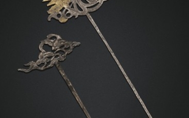 TWO SILVER HAIRPINS, 10TH CENTURY