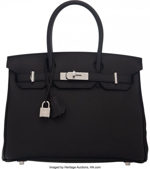 58074: Hermès 30cm Black Togo Leather Birkin Bag