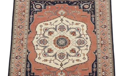 6'1 x 8'7 Hand-Knotted Persian Heriz Area Rug