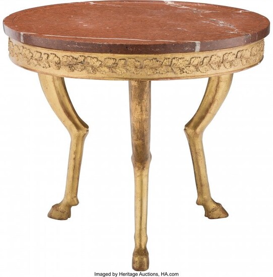 61074: An Empire Giltwood Center Table with Marble Top