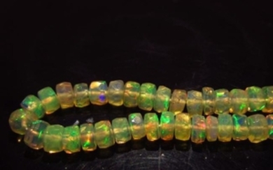 6.21 Ct Genuine 32 Drilled Round Faceted Opal Beads