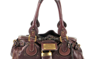 CHLOÉ - a burgundy Paddington MM handbag.