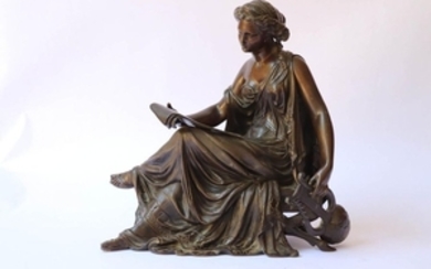 DORIOT Théodore (XIXe). Sujet en bronze à patine b…