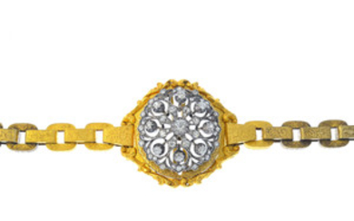 A mid Victorian bracelet, with detachable diamond centre piece. View more details