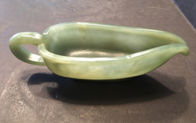 OLD Chinese Large Spinach Green Jade Souce Bowl