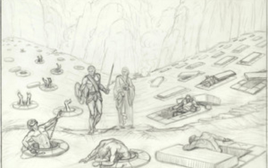 Ray Harryhausen (American, b.1920-d.2013): A preliminary sketch for Jason and the Argonauts