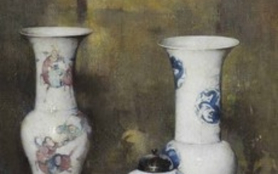 Soren Emil Carlsen (1853-1932), Ming Vases (and Ginger Jar)