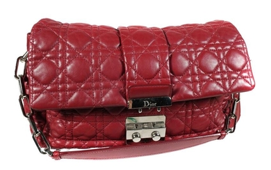 CHRISTIAN DIOR, "Cannage" Quilted Red Leather Bag