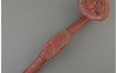 78074: A Chinese Carved Cinnabar Lacquer Ruyi Scepter