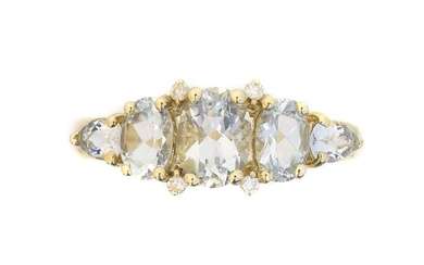 A 9ct gold colourless gem ring