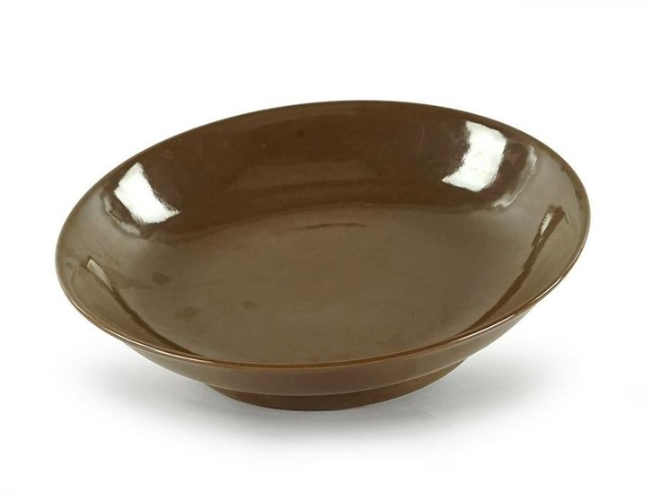 A Chinese Brown Glazed Shallow Bowl.