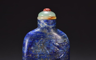 A Chinese Carved Lapis Lazuli Snuff Bottle
