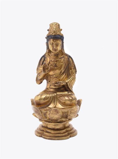 A Chinese gilt bronze figure of a buddha