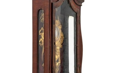 A Continental Walnut Clock Case