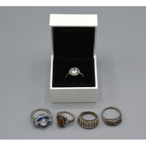 A Dress Ring by Pandora together with four similar dress rin...