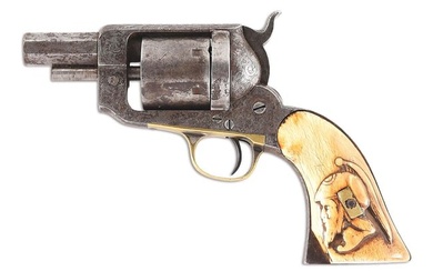 (A) EXTREMELY RARE FACTORY ENGRAVED WHITNEY NAVY CONVERSION BELLY GUN WITH CARVED IVORY CENTURION