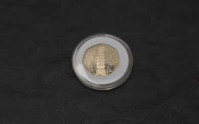 A GB 2009 Silver Proof Piedfort Kew Gardens 50p Coin, in plastic capsule